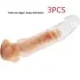 Privacy Packaging. Silicone penile Condom Expander expands Male Chastity Toys Lengthen Cock Sleeves Dick Socks Reusable Condoms - 3pcs