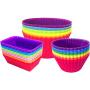Silicone Cupcake Liners Baking Cups Non-Stick Jumbo Reusable Muffin Molds Bento Bundle Lunch Box Dividers (30-Pack)