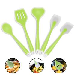 Yuybei-Home Silicone kitchenware 5-Piece Silicone Kitchen Utensils Cooking Utensils Set for Nonstick Cookware Includes Slotted Turner Deep Soup Ladle and More Nonstick Heat Resistant Tools