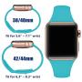 Zekapu Sport Band Compatible for Apple Watch 38mm 42mm 40mm 44mm, Soft Silicone Narrow Slim Sport Replacement Wristband for iWatch Series 5, Series 4, Series 3, Series 2, Series 1 Women