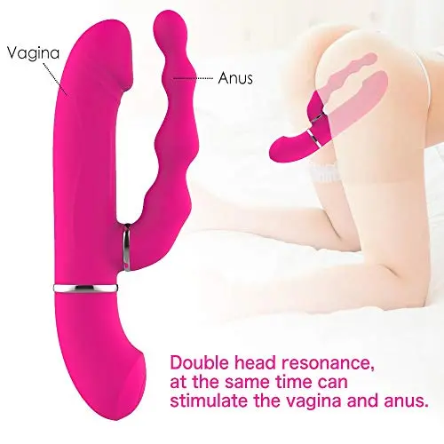 YTDHO Women Pleasure 2 in 1 Double Head 10 Frequency Vibrating Female Back Massage Toys,Waterproof Silicone Silky Electric Toys