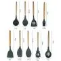 Kitchenware Silicone Kitchen Utensils, Wooden Handle Silicone Kitchenware Set of 9 Sets, Non-Stick Cookware Soup Spoon Colander Kitchen Utensils, 9-piece set