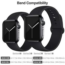 EXCHAR Sport Band Compatible with Apple Watch Band 40mm 38mm 44mm 42mm, Soft Silicone Strap, Replacement Wristband for iWatch Band Series 5 4, Series 3, 2, 1