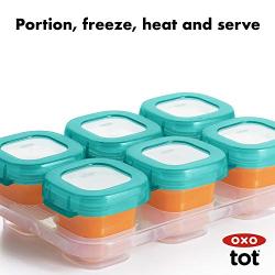 OXO Tot Baby Blocks Food Storage Containers, Teal, 2 Ounce