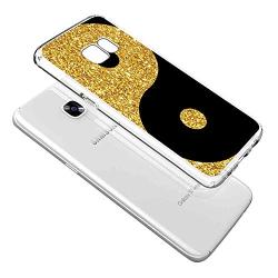 Clear Case for Samsung Galaxy S7 Edge, Yin Yang Pattern {Word} TPU Bumper Anti Scratch Thin Protective Cover