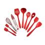 Pancake Spatula Silicone Nonstick 10Pcs Cooking Kit Cooking Baking Kitchenware Utensil Set (Color : Light Yellow)