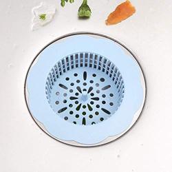 Kitchen Bathroom Anti Clogging Silicone Drain Sink Sewer Debris Filter Net Blue