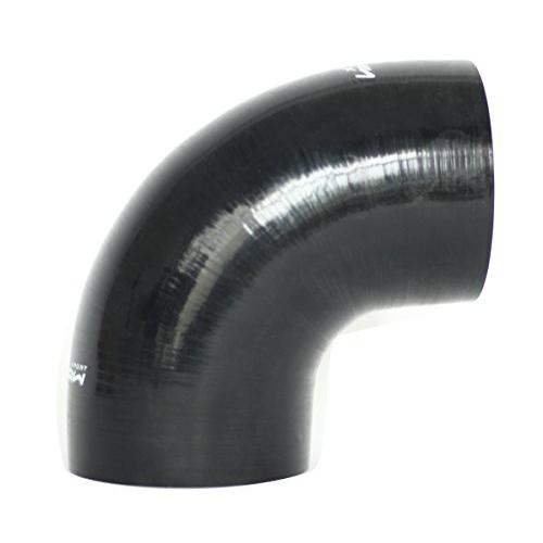 Hiwowsport 4-Ply High Performance 90 Degree Elbow Coupler Silicone Hose for Auto (4.0"(102mm), Black)
