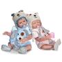 2PCS Reborn Baby Dolls Twins Silicone Full Body Boy and Girl Realistic Look Weighted Washable Bath Babies Sleeping and Awake Dolls for Adults Collectibles