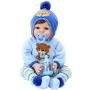 Aori Realistic Baby Doll Lifelike Reborn Baby Boy Doll 22 Inch with Plush Teddy Accessories