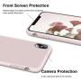 Vooii iPhone Xs Case, iPhone X Case, Soft Liquid Silicone Slim Rubber Full Body Protective iPhone Xs/X Case Cover (with Soft Microfiber Lining) Design for iPhone X iPhone Xs - Sand Pink