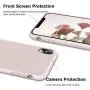 Vooii iPhone Xs Case, iPhone X Case, Soft Liquid Silicone Slim Rubber Full Body Protective iPhone Xs/X Case Cover (with Soft Microfiber Lining) Design for iPhone X iPhone Xs - Sand Pink