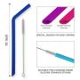 Reusable Silicone Drinking Straws - Straight and Flexible - Set of 5 - BPA Free - Free Cleaning Brush Included - Work with 20 or 30oz Yeti/Bubba Tumbler - Safe for Children and Toddlers