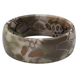 Groove Life - Silicone Ring for Men and Women Wedding Rubber Band with Lifetime Coverage, Breathable Grooves, Comfort Fit, and Durability - Original Camo Kryptek