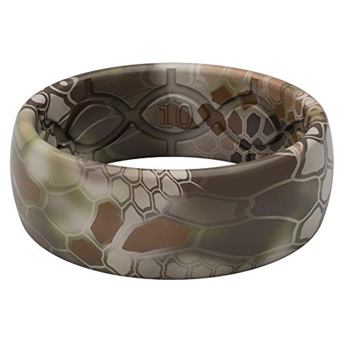 Groove Life - Silicone Ring for Men and Women Wedding Rubber Band with Lifetime Coverage, Breathable Grooves, Comfort Fit, and Durability - Original Camo Kryptek
