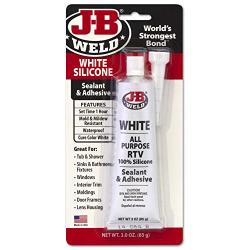 J-B Weld 31312 All-Purpose RTV Silicone Sealant and Adhesive - White - 3 oz.