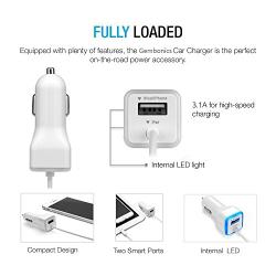 iPhone Car Charger, [Apple MFI Certified] Lighting Car Charger for iPhone X, XR, XS, 8, 8 Plus, 7, 7 Plus 6S / 6S Plus, 6 Plus, SE, 5S, iPad Pro, Air 2, Mini 4 with Extra USB Port