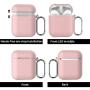 Pothunter-Y Premium Silicone Airpods Case Protective Cover Skin with Carabiner Compatible with Apple Airpods 1 & Airpods 2 (Pink)
