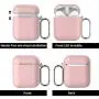 Pothunter-Y Premium Silicone Airpods Case Protective Cover Skin with Carabiner Compatible with Apple Airpods 1 & Airpods 2 (Pink)
