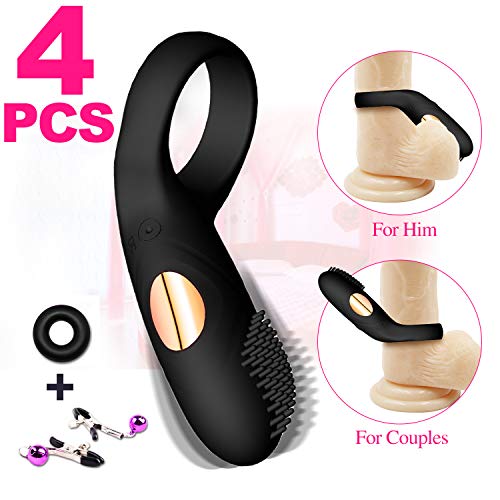 Cock Ring, Sex Toys for Men, Vibrating Cockring Set Sex Toys for Male, Erection Enhancing Penis Ring Vibrator, Better Sex Toy for Erection Enhancing Last Longer Orgasm,Silicone Set for Extra Stimulate