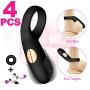 Cock Ring, Sex Toys for Men, Vibrating Cockring Set Sex Toys for Male, Erection Enhancing Penis Ring Vibrator, Better Sex Toy for Erection Enhancing Last Longer Orgasm,Silicone Set for Extra Stimulate