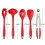 ZEERKEER Mokpi 10 Piece Silicone Cooking Utensils Kitchen Utensil set Heat Resistant Non-Stick Cooking Tools Professional Kitchenware Made of Food Grade Silicone Material (Red)