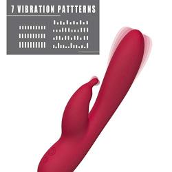 Tracy’s Dog G Spot Rabbit Vibrator with Ticklish Bunny Ears for Clitoral Stimulation,Waterproof Flexible Liquid-Silicon Dildos Vibrators with Dual Motor 7 Vibration Patterns Sex Toys for Women