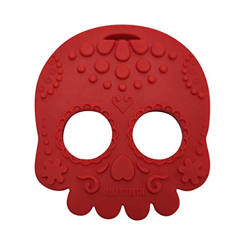 Red Sugar Skull Silicone Baby Teething Toy