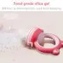 ORIY Baby Fruit Feeder Pacifier，Fresh Food Feeder, Infant Teething Toy，Silicone Pouches for Toddlers & Kids,Pink