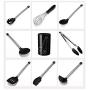 Household Kitchen Tools Silicone Kitchenware Set Cross-border Pins With Kitchenware Cooking Shovel Spoon Set 9 Piece (Black)