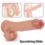 9.5" G-spot Ejaculating Dildo, Realistic Squiring Male Erection Penis with Strong Suction Cup, Fondlove Large Black Thick Cock Anal Strap on Dildo Easy Insertable Sex Toy for Lesbian and Couple