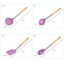 Gwjs Silicone Kitchenware, Non-stick Spatula Silicone Kitchenware Set Of 6 Kitchen Gadgets Kitchen Tools-eight Piece Set 37cm(14.5inch)