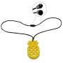Chew Necklace for Boys and Girls - Silicone Pineapple Chewable Pendant for Teething, Autism, Biting, ADHD, SPD, Sensory Oral Motor Aids for Kids, Chewy Toy Jewelry for Adults (Yellow)