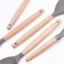 Kitchen Utensil Set Silicone 9 Piece Silicone Kitchenware Gadget Wooden Handle Kitchen Spatula Set Shovel Spoon Home Kitchen Tools