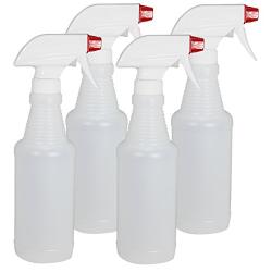 Plastic Spray Bottles Leak Proof Technology Empty 16 oz Value Pack of 4 Made in USA