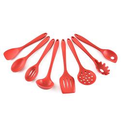 Silicone kitchenware set of 8 High temperature non-stick spoon shovel Household cooking spoon colander