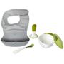 OXO Tot Mealtime On-The-Go Value Set with Roll-up Bib, Food Masher, and Feeding Spoon with Case