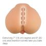 CyberSkin Male Masturbator Perfect Ass with Mega Big Powerful Vibrating Egg, Light, Realistic 3D Lifelike TPE Love Doll Toy Butt Full Size, Vagina Anal 2 Entry, Pussy & Backdoor Stroker, Love Doll