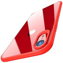 TOZO for iPhone XR Case Hybrid Soft Grip Matte Finish Frame Clear Back Panel Ultra-Thin [Slim Fit] Cover for iPhone XR 6.1 Inch 2018 (RED)