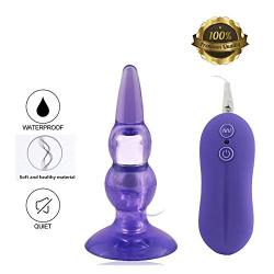 Anale Pl-UGs Beginner for Women and Men Beginner Anales Trainer Remote Control Gourd Vib Beads Silicone Massager Fun Toys Purple by Teanmy