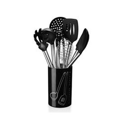 CWXDIAN Silicone Kitchenware Nine Piece Set Kitchenware Cookware Shovel Spoon Set, 9 Piece Set