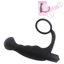 Finance Plan Clearance Sale Men Silicone G-spot Vibration Penis Ring Anal Plug Massager Adult Toys