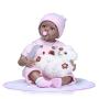 icradle Dolls 20 inch NPK Biracial Reborn Baby Doll African American Boy Girl Cute Realistic Baby Black Skin Kids Toys (Pink)