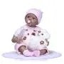icradle Dolls 20 inch NPK Biracial Reborn Baby Doll African American Boy Girl Cute Realistic Baby Black Skin Kids Toys (Pink)