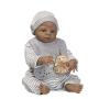 Zero Pam Black Reborn Baby Doll Silicone Full Body 23 inch African American Boy with Clothes and Toys