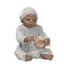 Zero Pam Black Reborn Baby Doll Silicone Full Body 23 inch African American Boy with Clothes and Toys