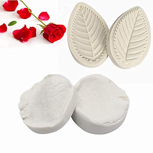 AK ART KITCHENWARE Gum Paste Flower Making Tools Set Petal Leaf Vein Mold Silicone Fondant Mold (Rose veiners)