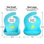 Single Set of 2 Waterproof Silicone Baby Bib Light Weight Comfortable Easy Wipe Clean(Blue/Green)
