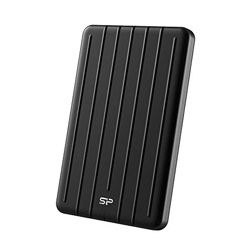 Silicon Power 1TB 3D NAND TLC Rugged Portable External SSD USB 3.1 Gen 2 (USB3.2) with USB-C to USB-C/USB-A Cables, Bolt B75 Pro Black - SP010TBPSD75PSCK