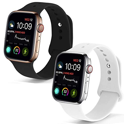 NUKELOLO Sport Band Compatible with Apple Watch 38MM 40MM 42MM 44MM,Soft Silicone Replacement Strap Compatible for Apple Watch Series 5/4/3/2/1